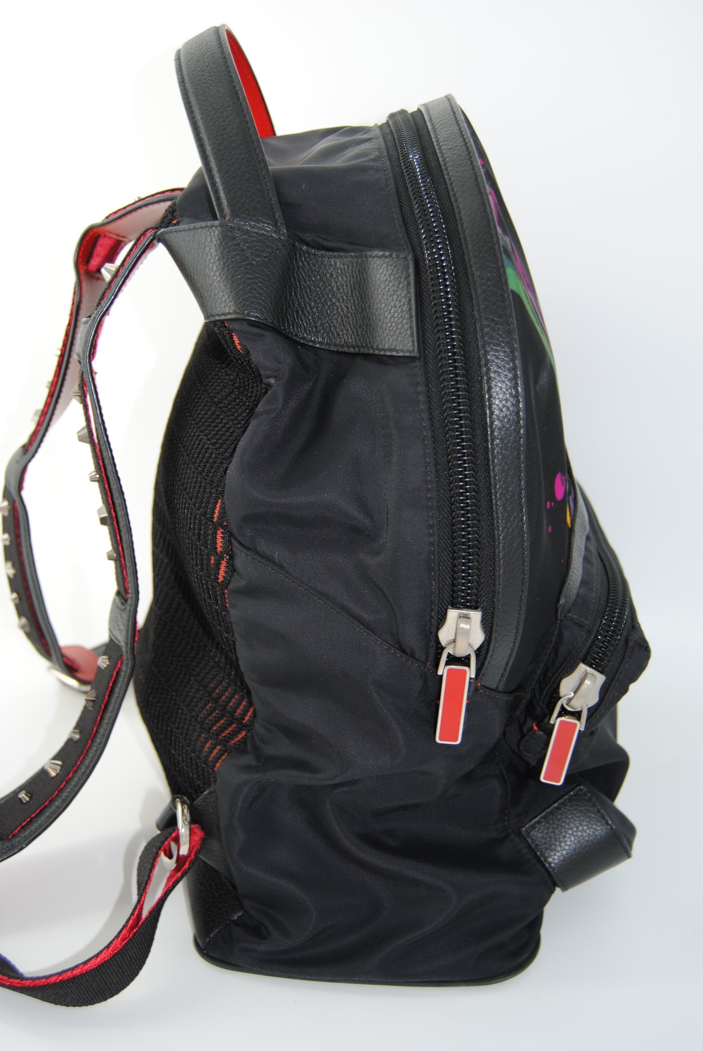 Christian Louboutin Nylon Calfskin Love Backloubi Backpack Black