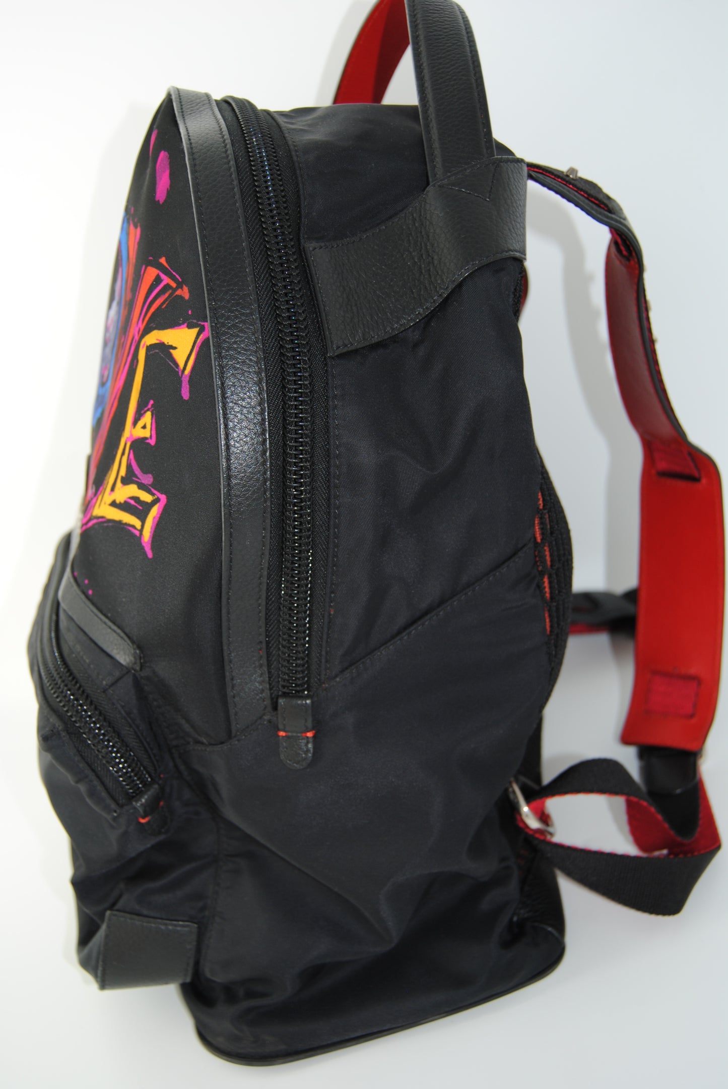 Christian Louboutin Nylon Calfskin Love Backloubi Backpack Black