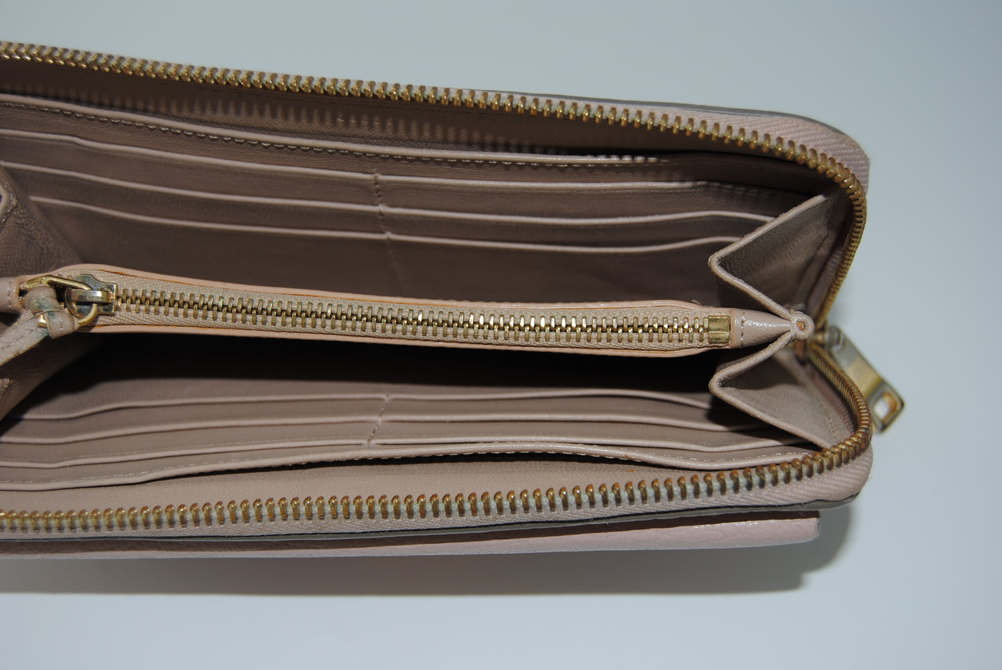 Chloe Long Wallet Drew Pink Beige Leather