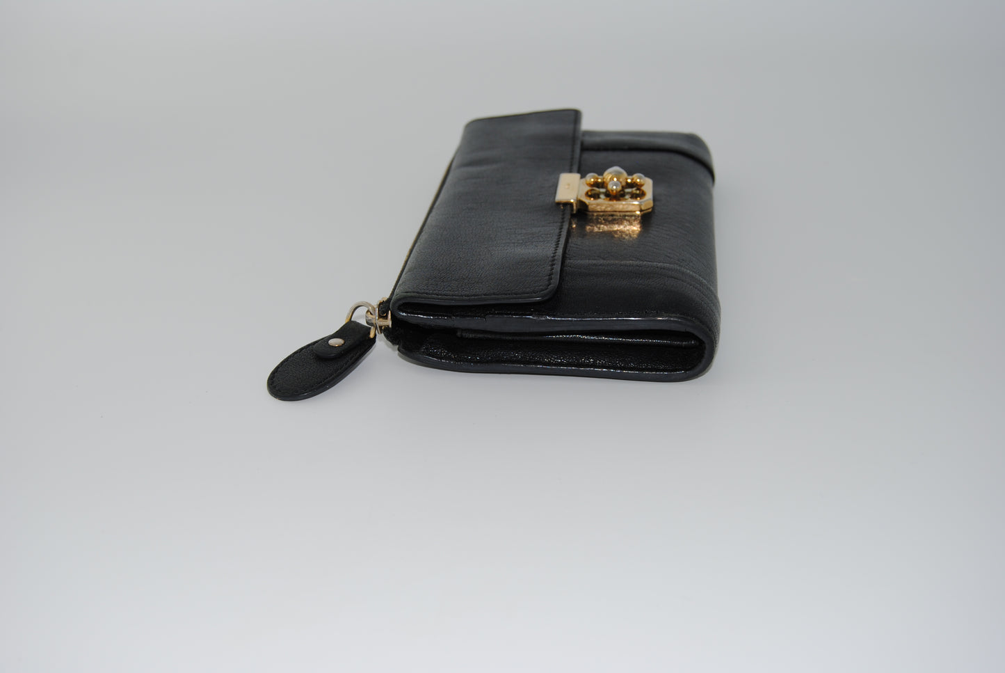 Chloe Long Wallet Drew Black Leather