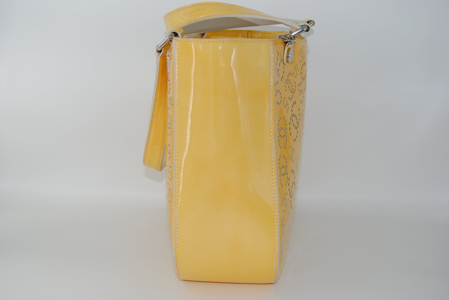 Chanel Patent Perforated CC N°5 Tote Yellow