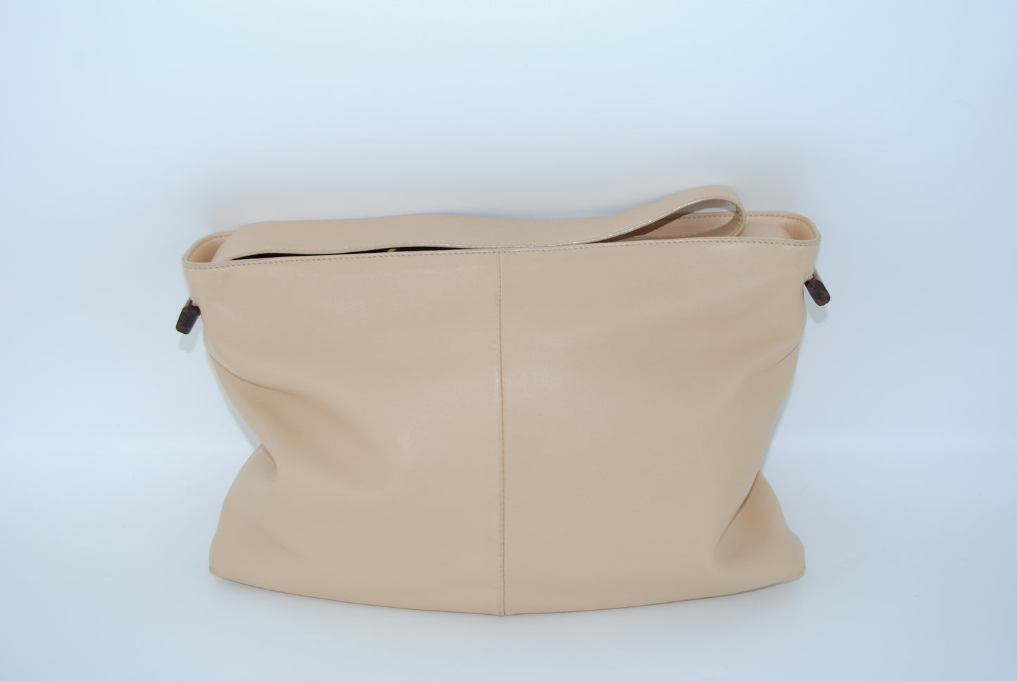 Loewe Wood Plated Leather Shoulder Bag Beige