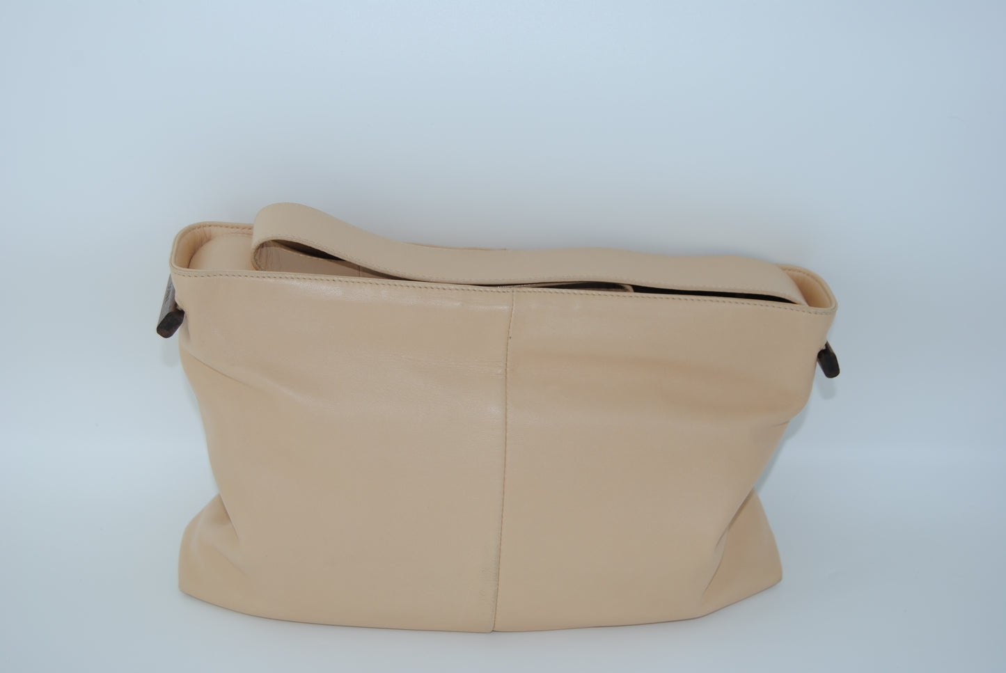 Loewe Wood Plated Leather Shoulder Bag Beige