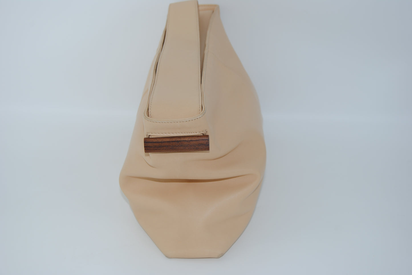 Loewe Wood Plated Leather Shoulder Bag Beige