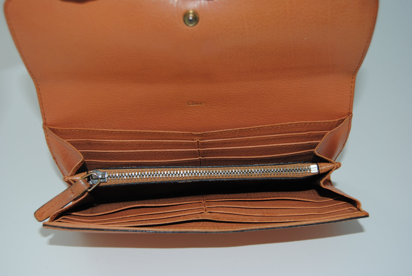 Chloe Lock Flap Wallet Tan