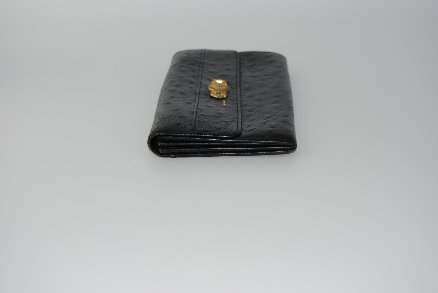 Versace Large Wallet Black Leather