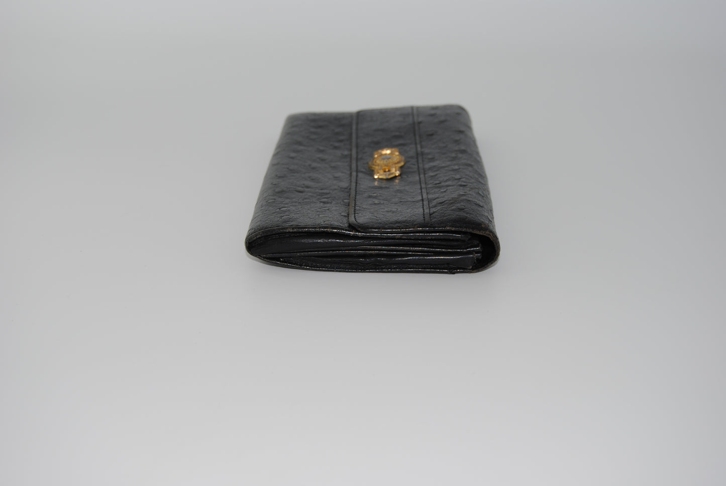 Versace Large Wallet Black Leather