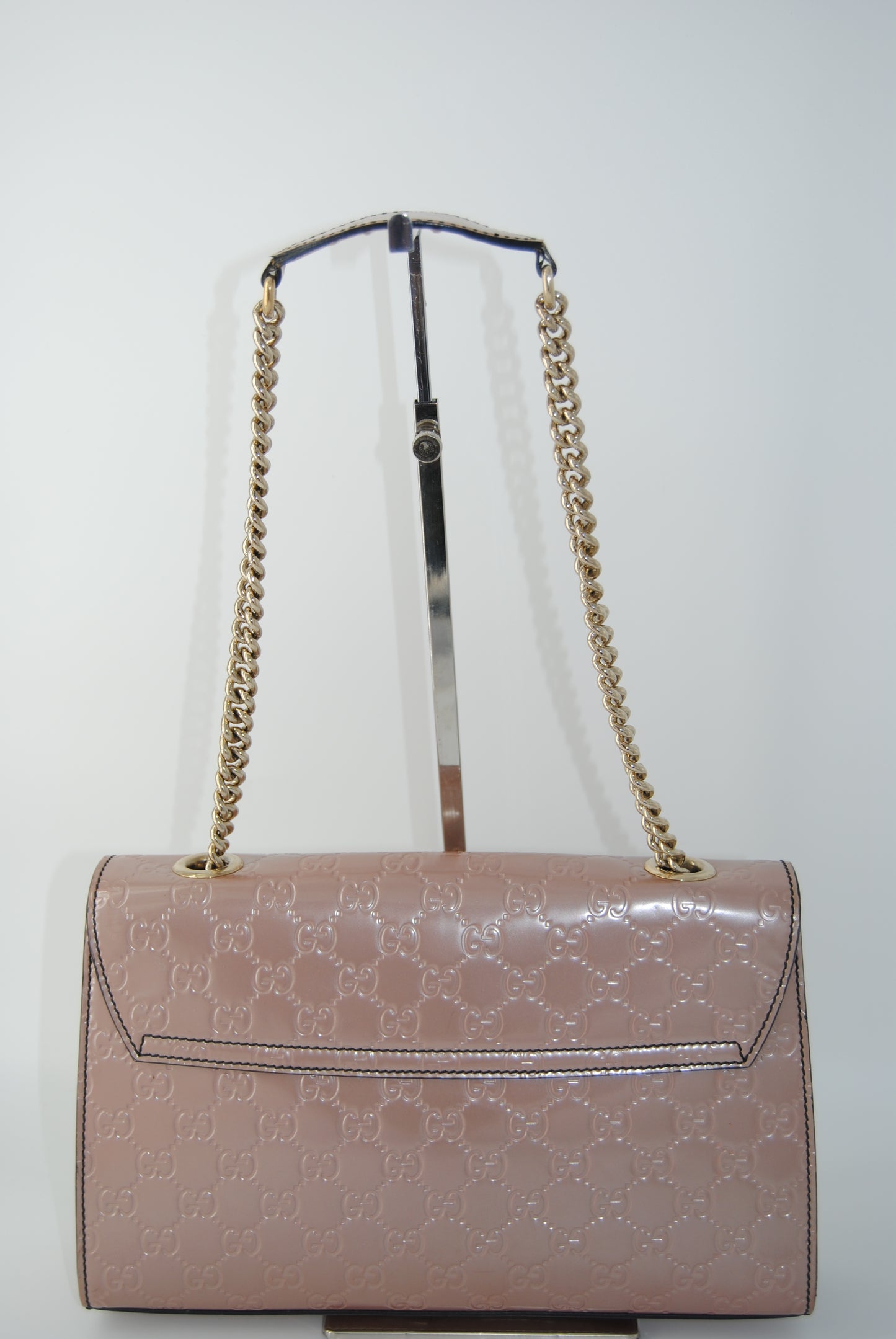 Gucci Pint Guccissima Patent Leather Medium Emily Chain Shoulder Bag
