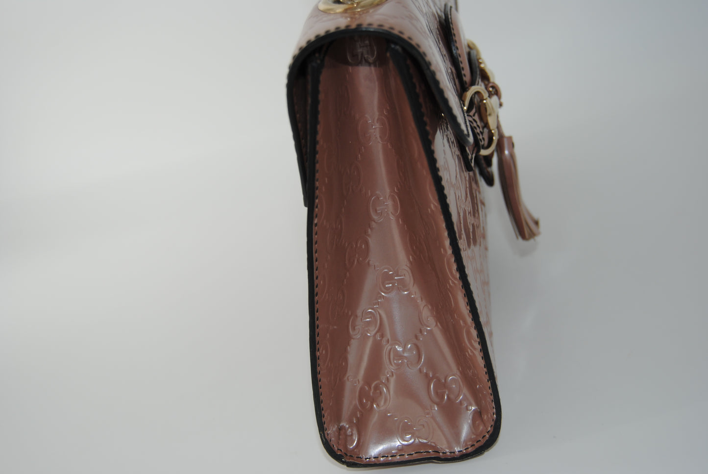Gucci Pint Guccissima Patent Leather Medium Emily Chain Shoulder Bag
