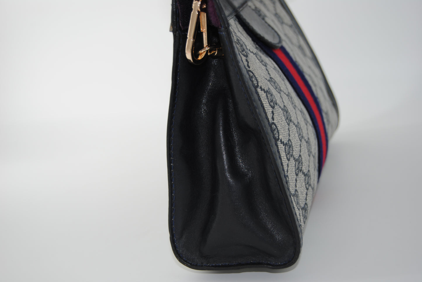 Gucci GG Supreme Canvas Leather Clutch Bag Blue