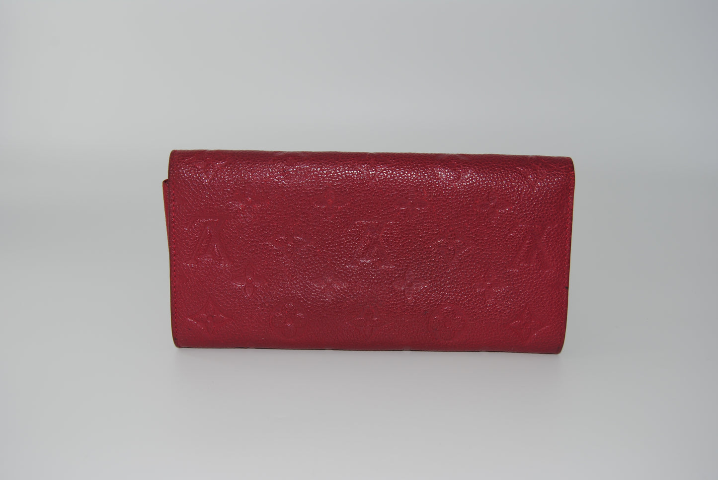 Louis Vuitton Monogram Empreinte Sarah Wallet Burgundy
