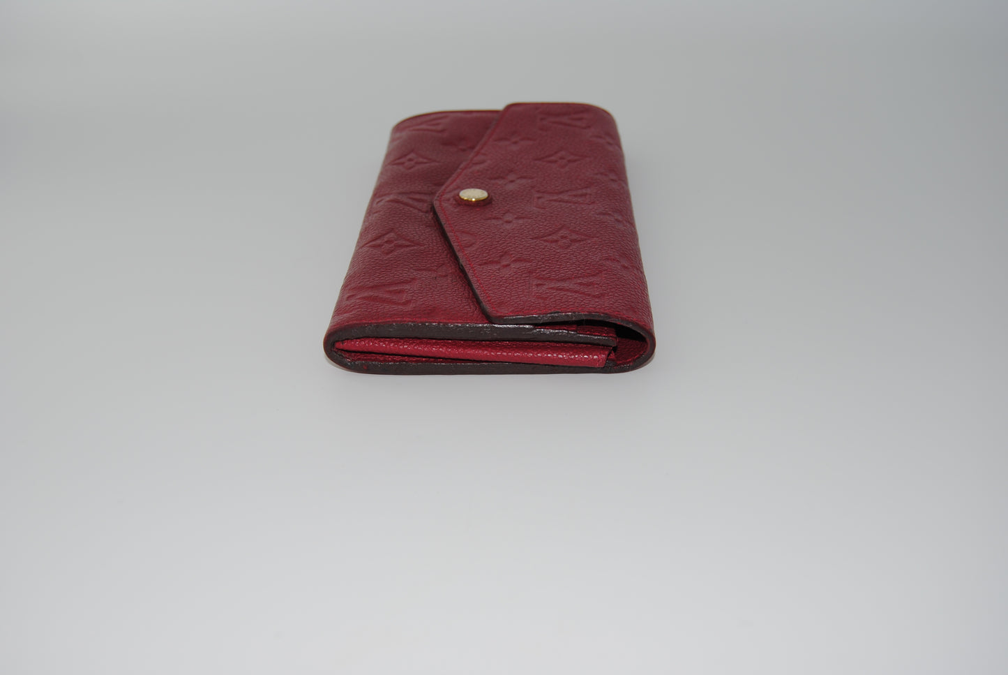 Louis Vuitton Monogram Empreinte Sarah Wallet Burgundy