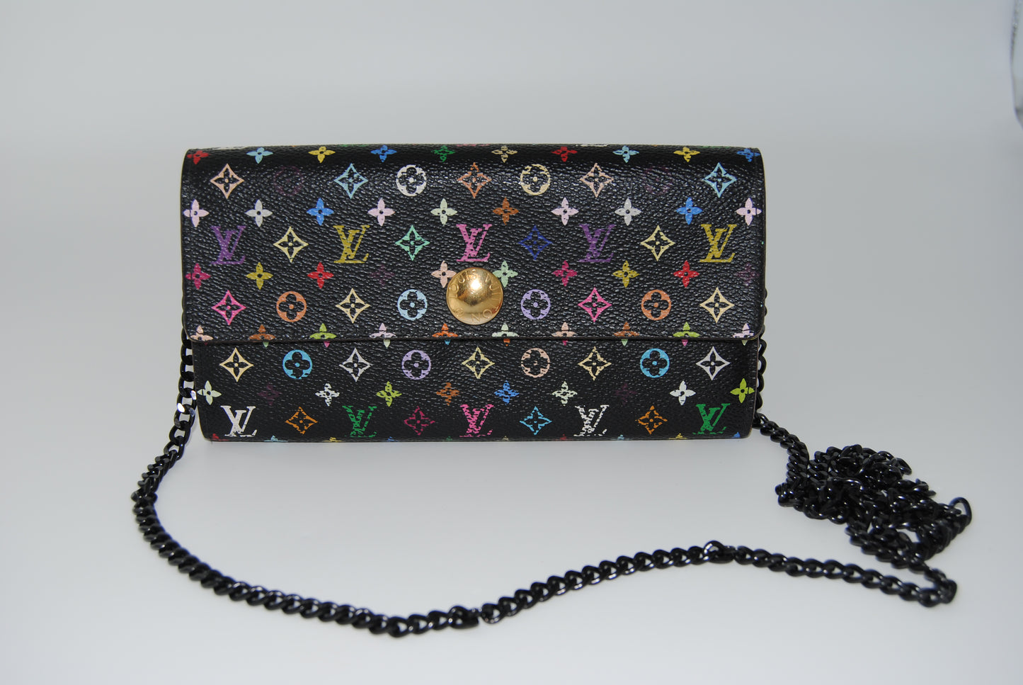 Louis Vuitton Murakami Portefeuille Sarah Wallet Black