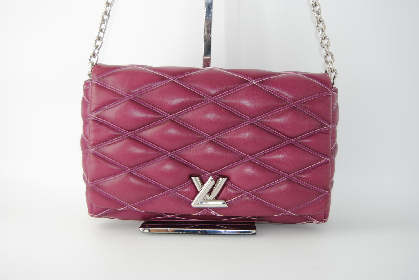Louis Vuitton Purple Quilted Lambskin Leather GO-14 Malletage MM Bag