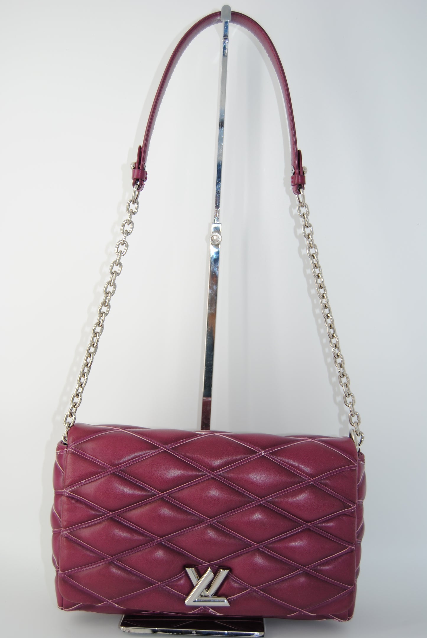 Louis Vuitton Purple Quilted Lambskin Leather GO-14 Malletage MM Bag