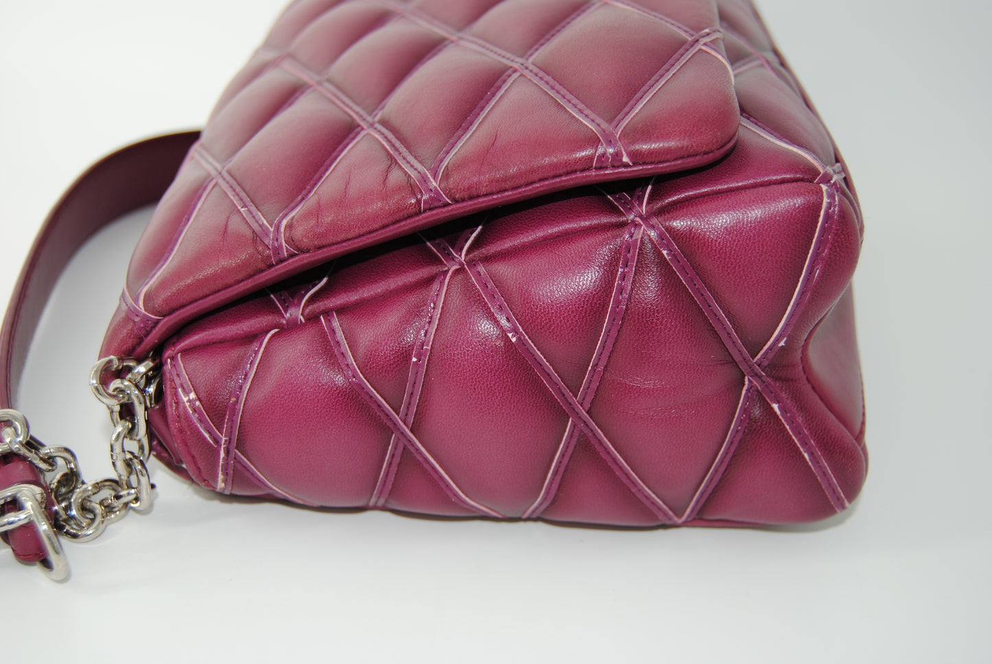 Louis Vuitton Purple Quilted Lambskin Leather GO-14 Malletage MM Bag
