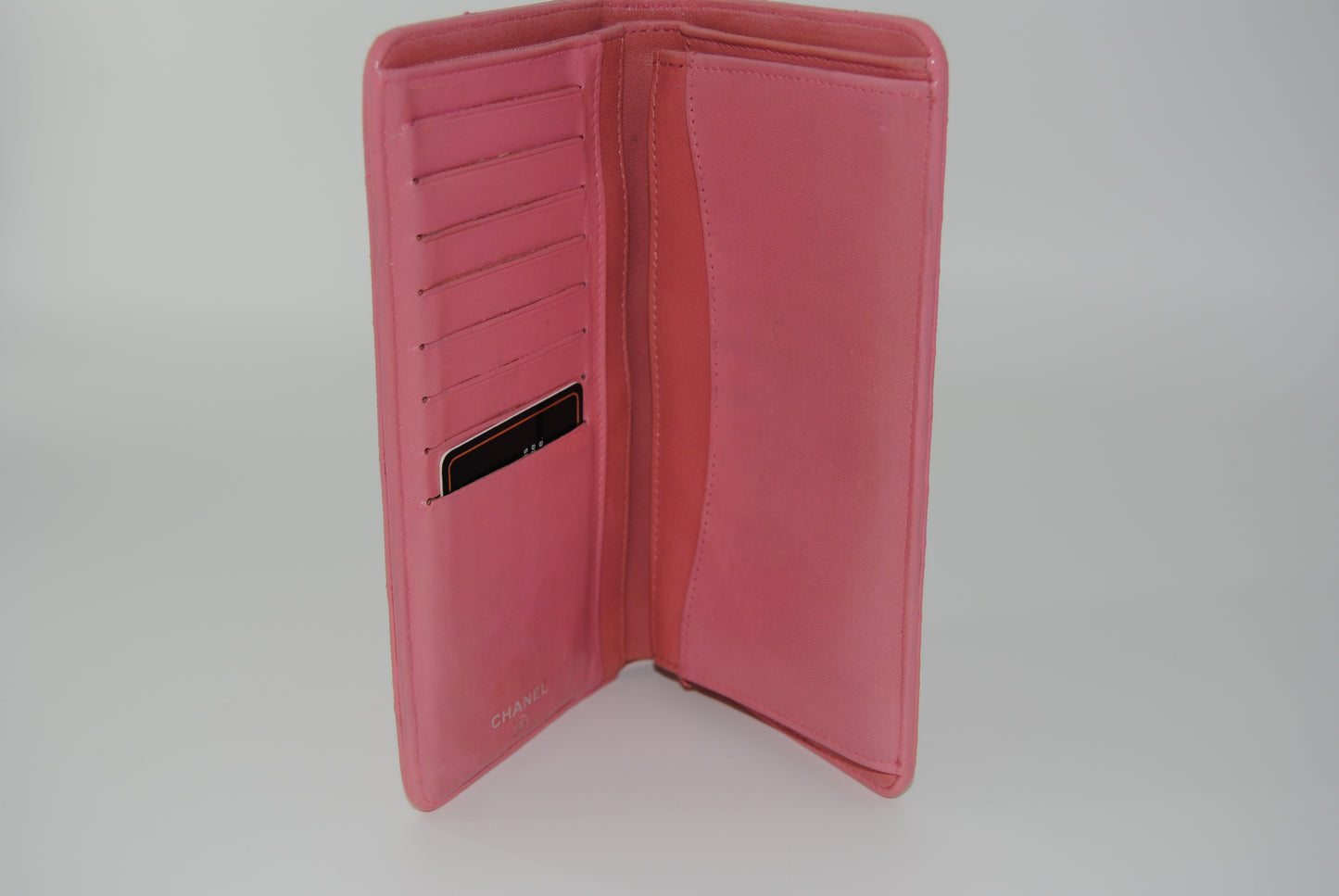 Chanel Long Wallet Matelasse Lambskin Pink