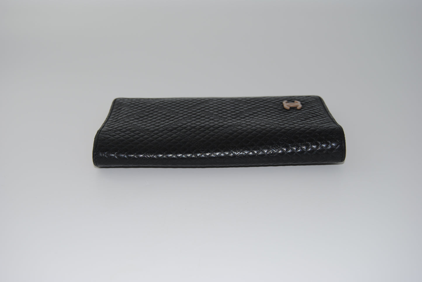 Chanel Black Quilted Lambskin Crossword CC Long Flap Wallet
