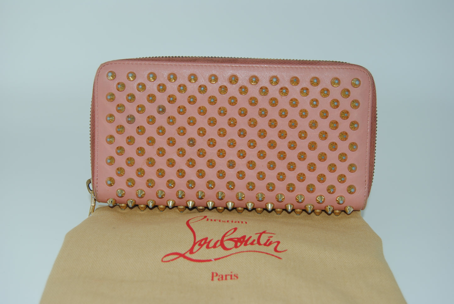 Christian Louboutin Panettone Long Wallet Zip Around Pink