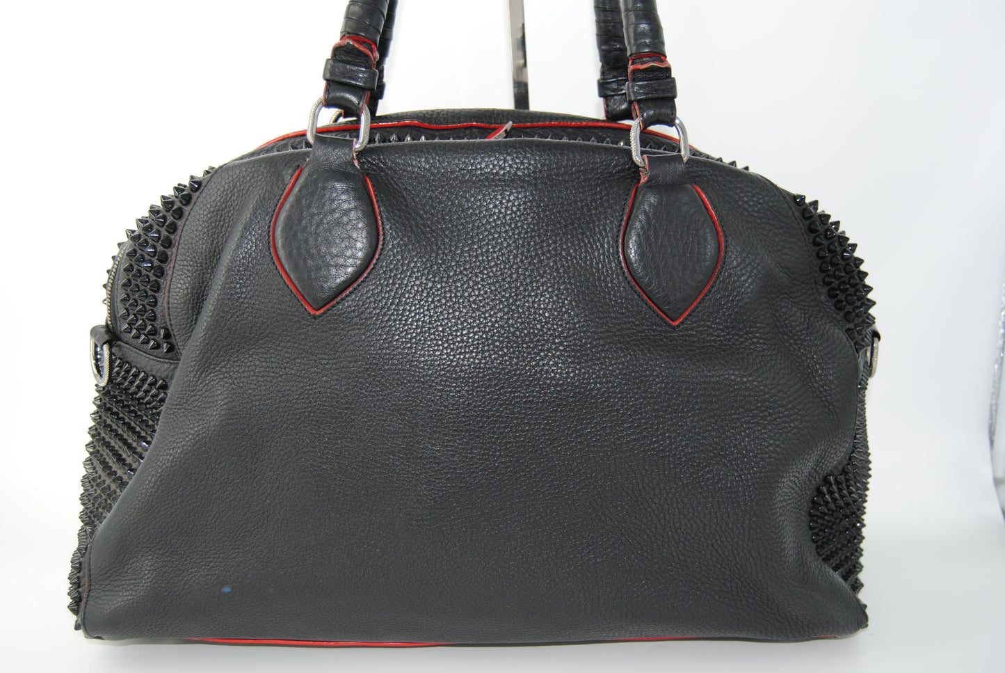 Christian Louboutin Calfskin Panettone Spiked Large Ranch Black