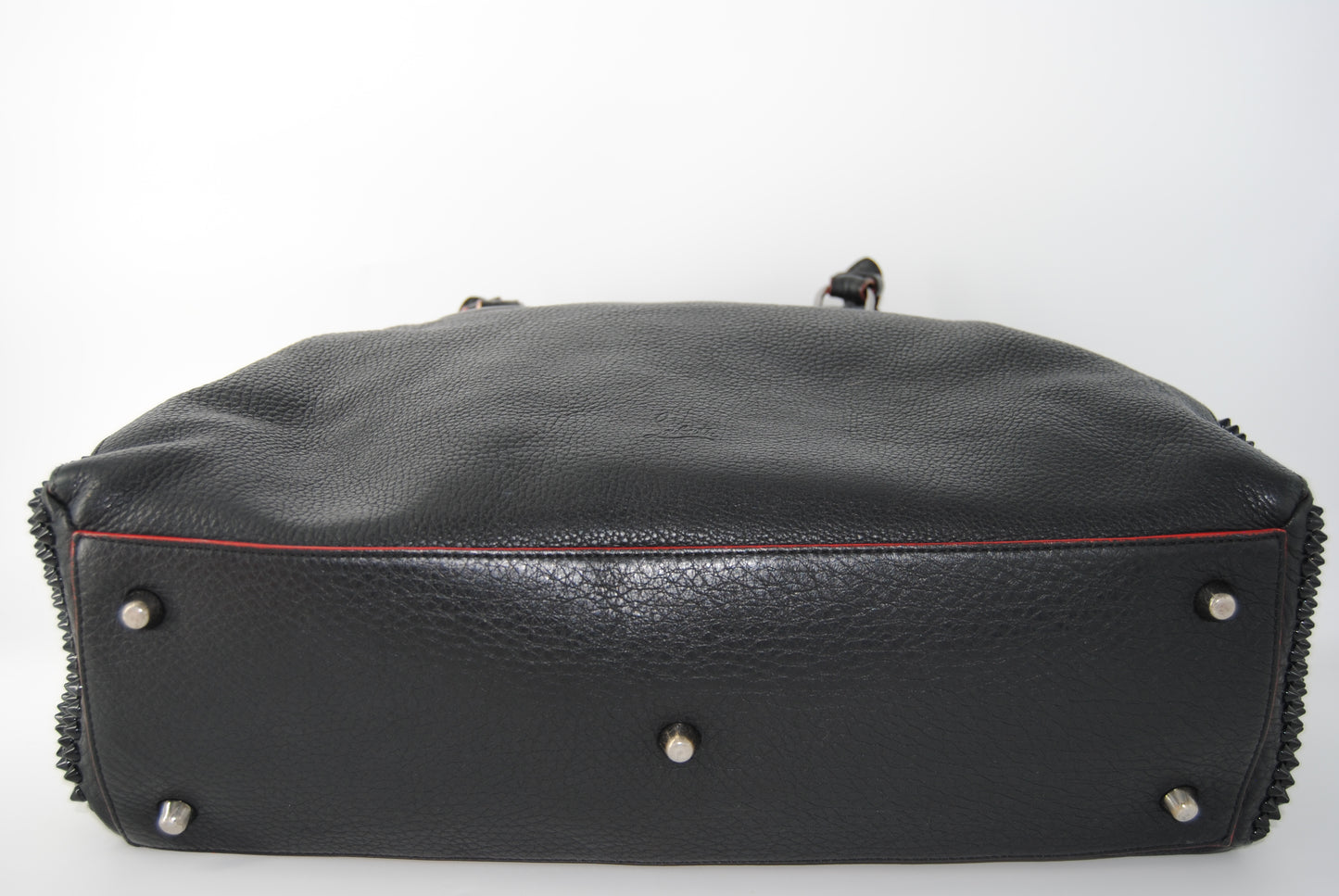 Christian Louboutin Calfskin Panettone Spiked Large Ranch Black