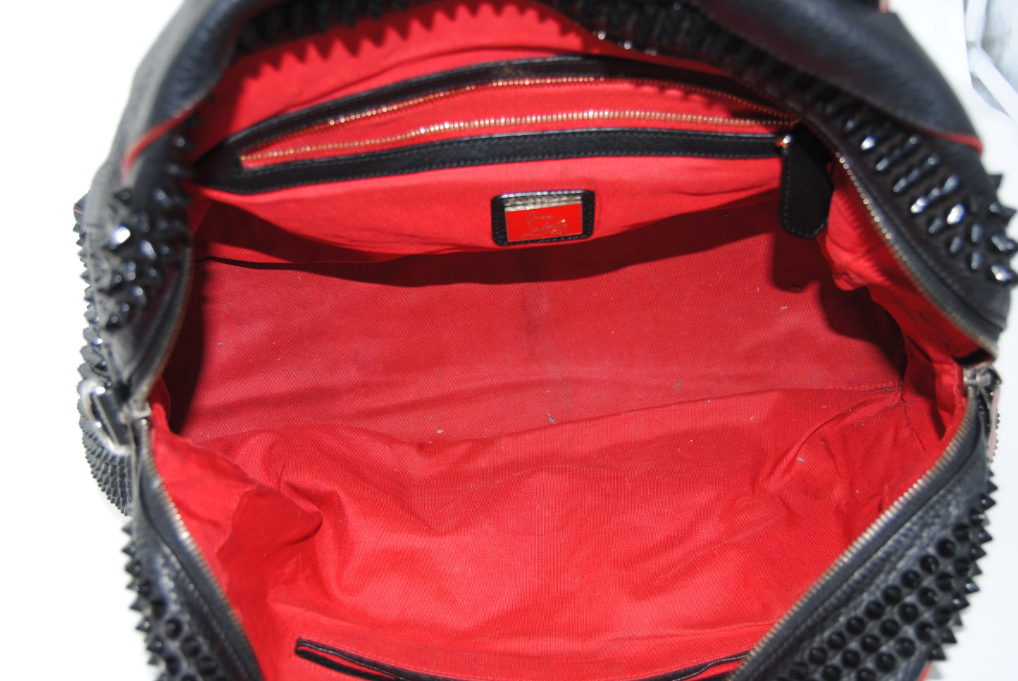 Christian Louboutin Calfskin Panettone Spiked Large Ranch Black