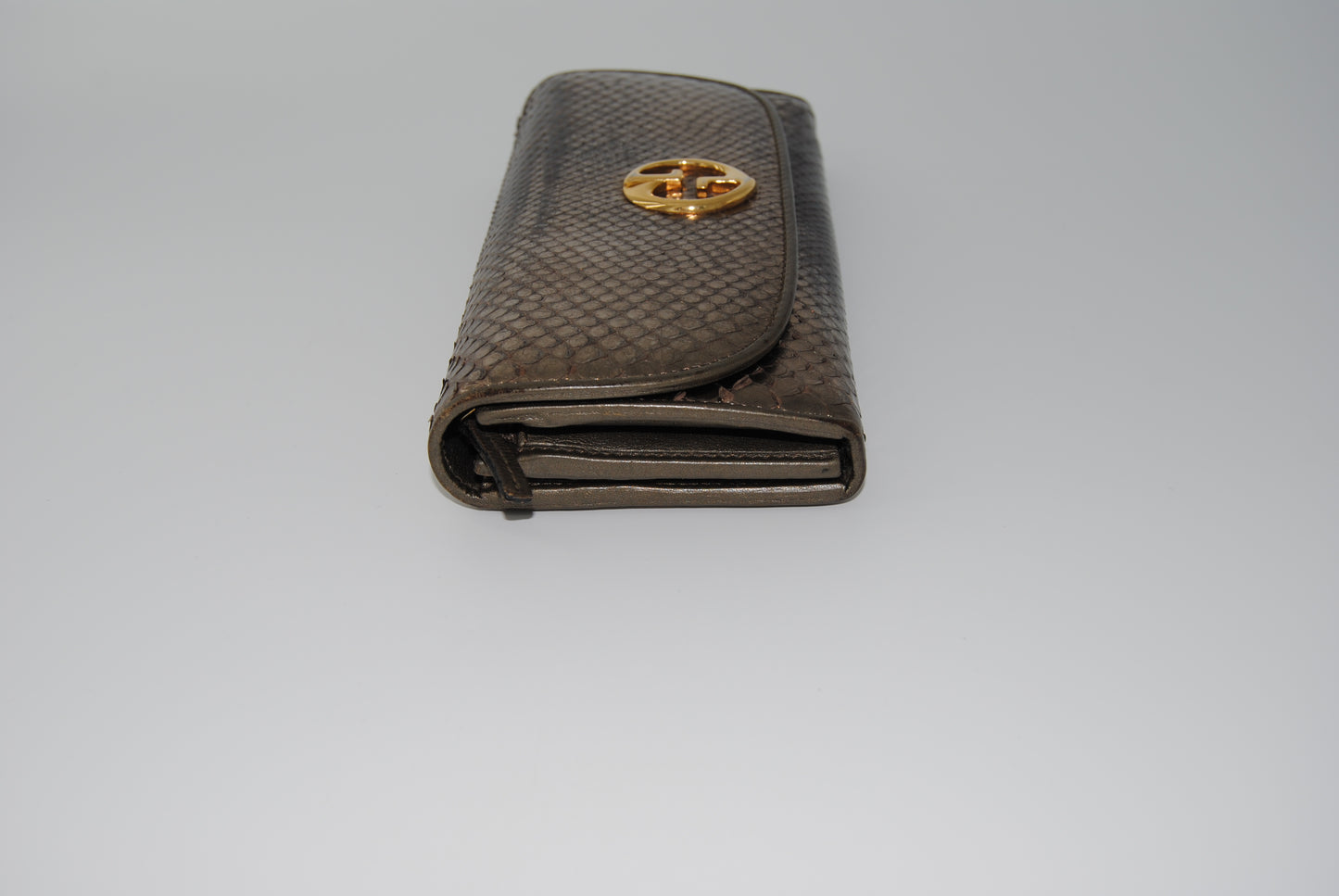 Gucci Vintage Metallic Python Long Wallet