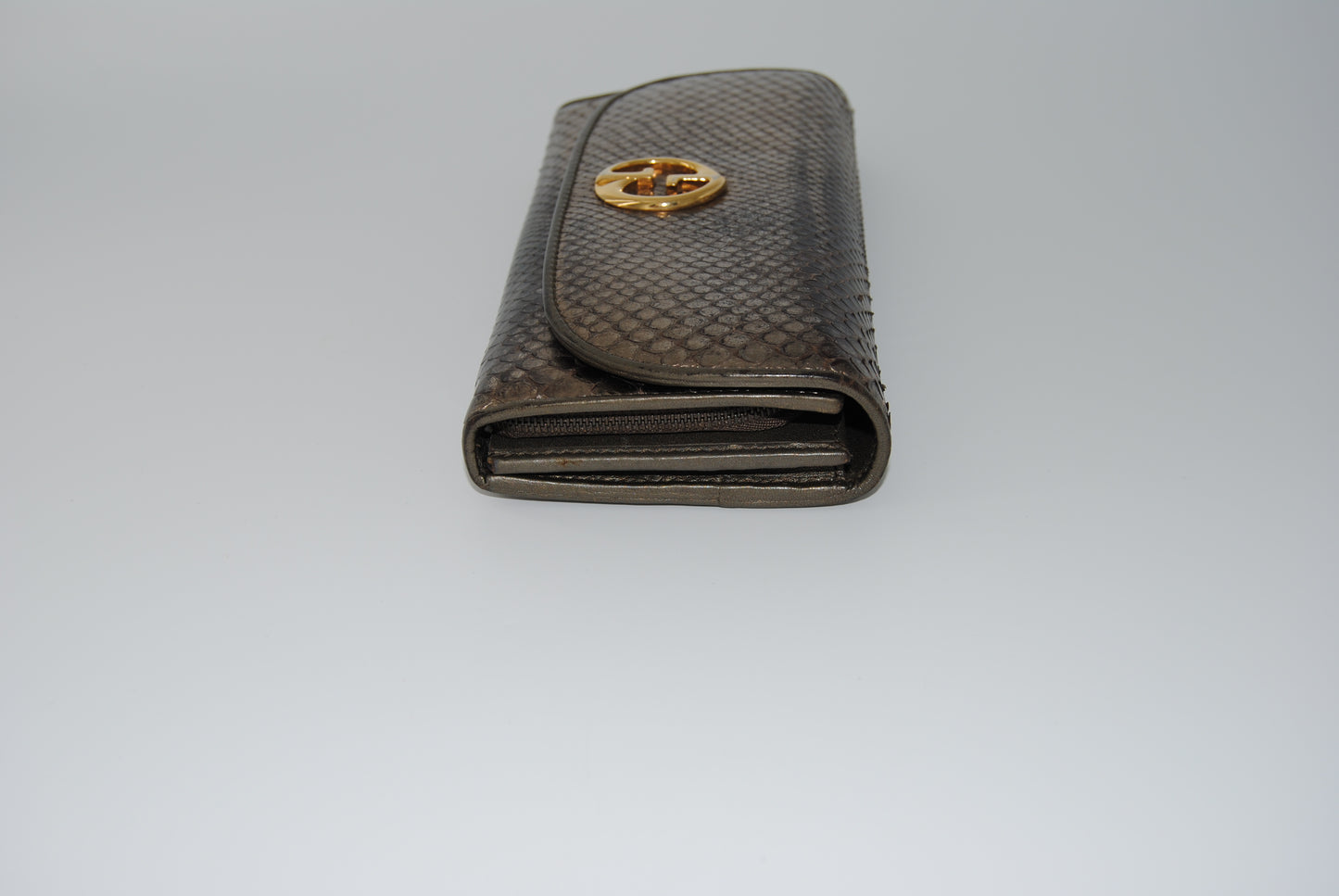 Gucci Vintage Metallic Python Long Wallet