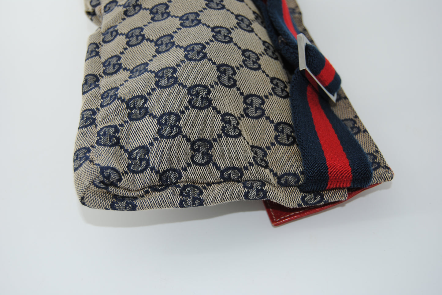 Gucci Blue GG Canvas Double Pocket Belt Bag Navy blue