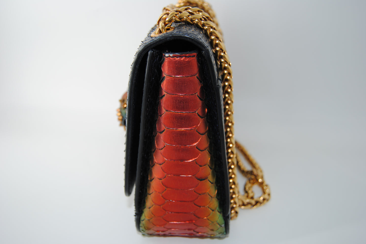 Christian Louboutin Multicolor Python Sweet Charity Loubi Bow Shoulder Bag