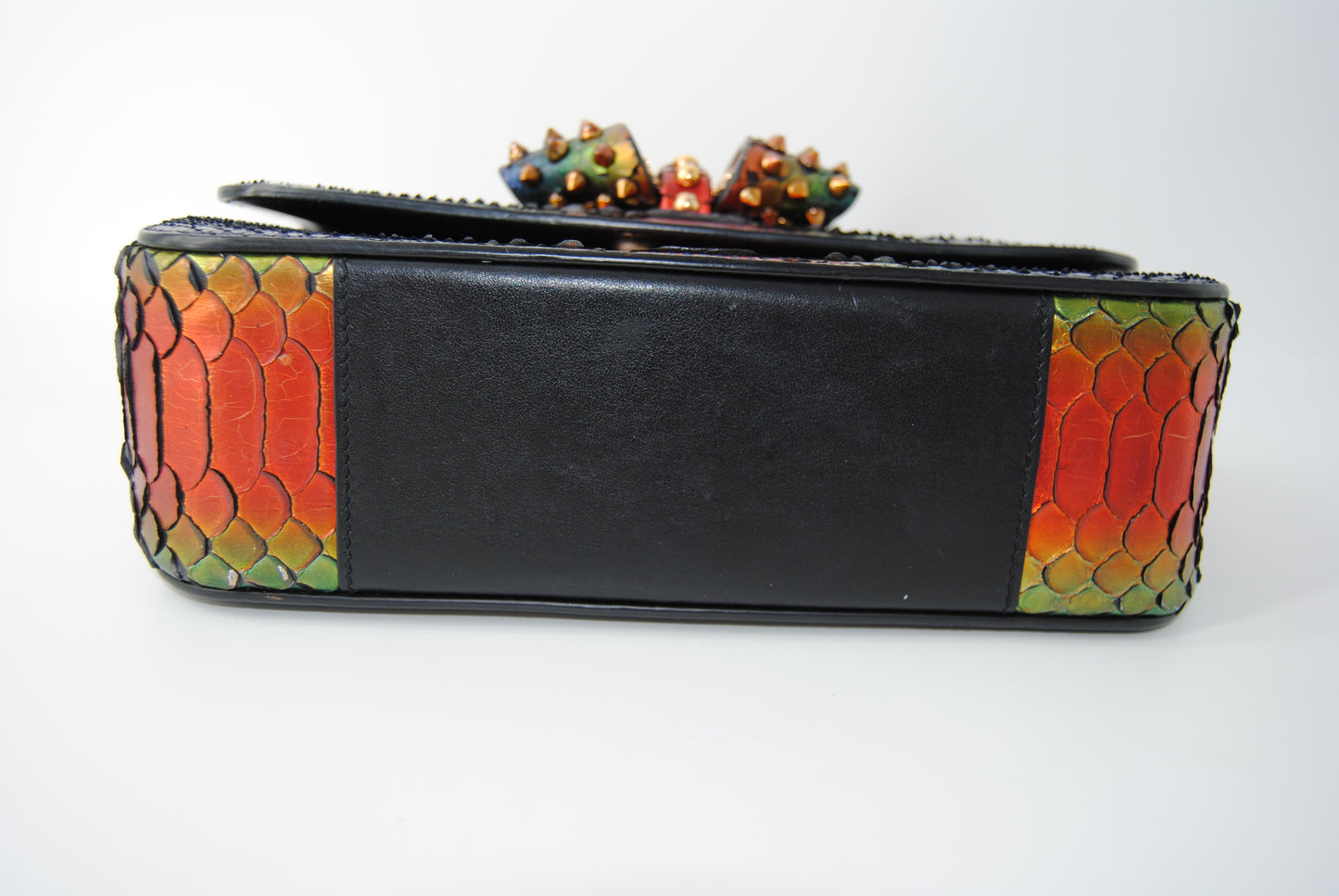 Christian Louboutin Multicolor Python Sweet Charity Loubi Bow Shoulder Bag