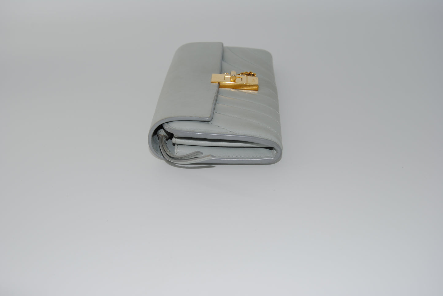 Chloe Drew Troy Turnlock Long Wallet Off White