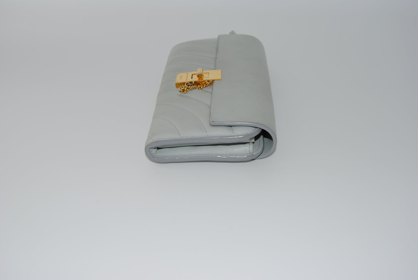 Chloe Drew Troy Turnlock Long Wallet Off White