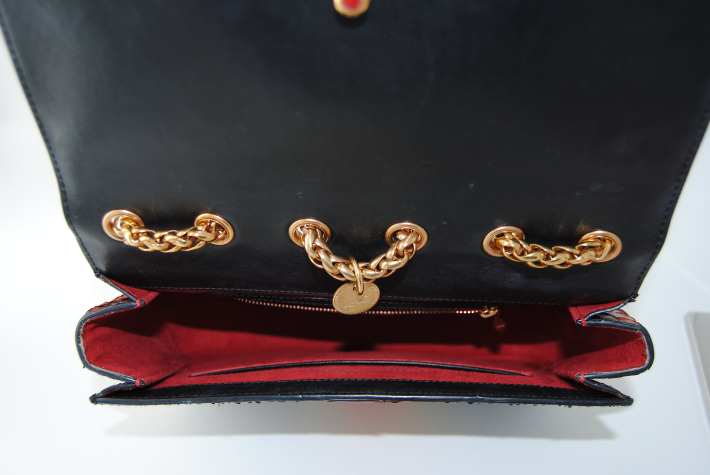 Christian Louboutin Multicolor Python Sweet Charity Loubi Bow Shoulder Bag