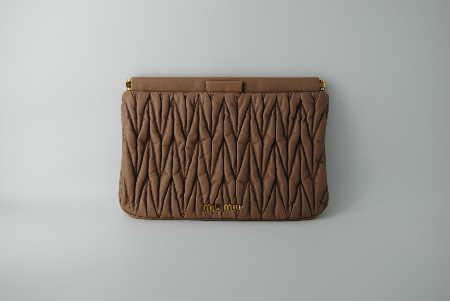 Miu Miu Tan Clutch Bag