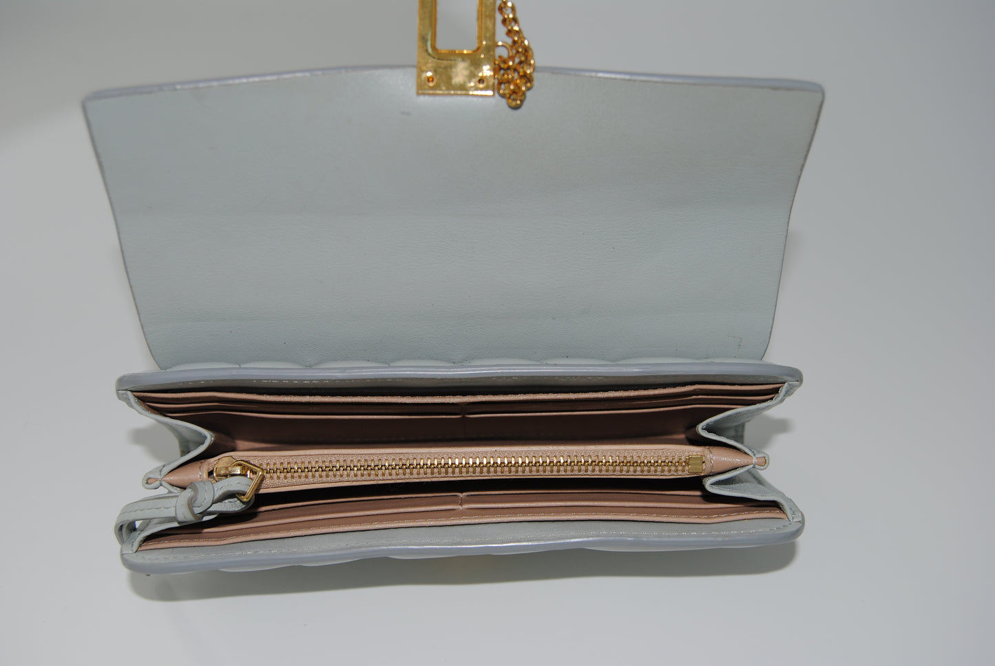 Chloe Drew Troy Turnlock Long Wallet Off White