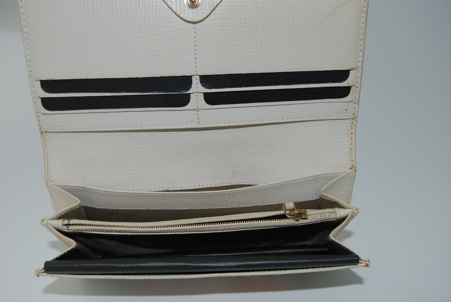 Fendi zucca Spalmati FF Multicolor Continental Wallet White