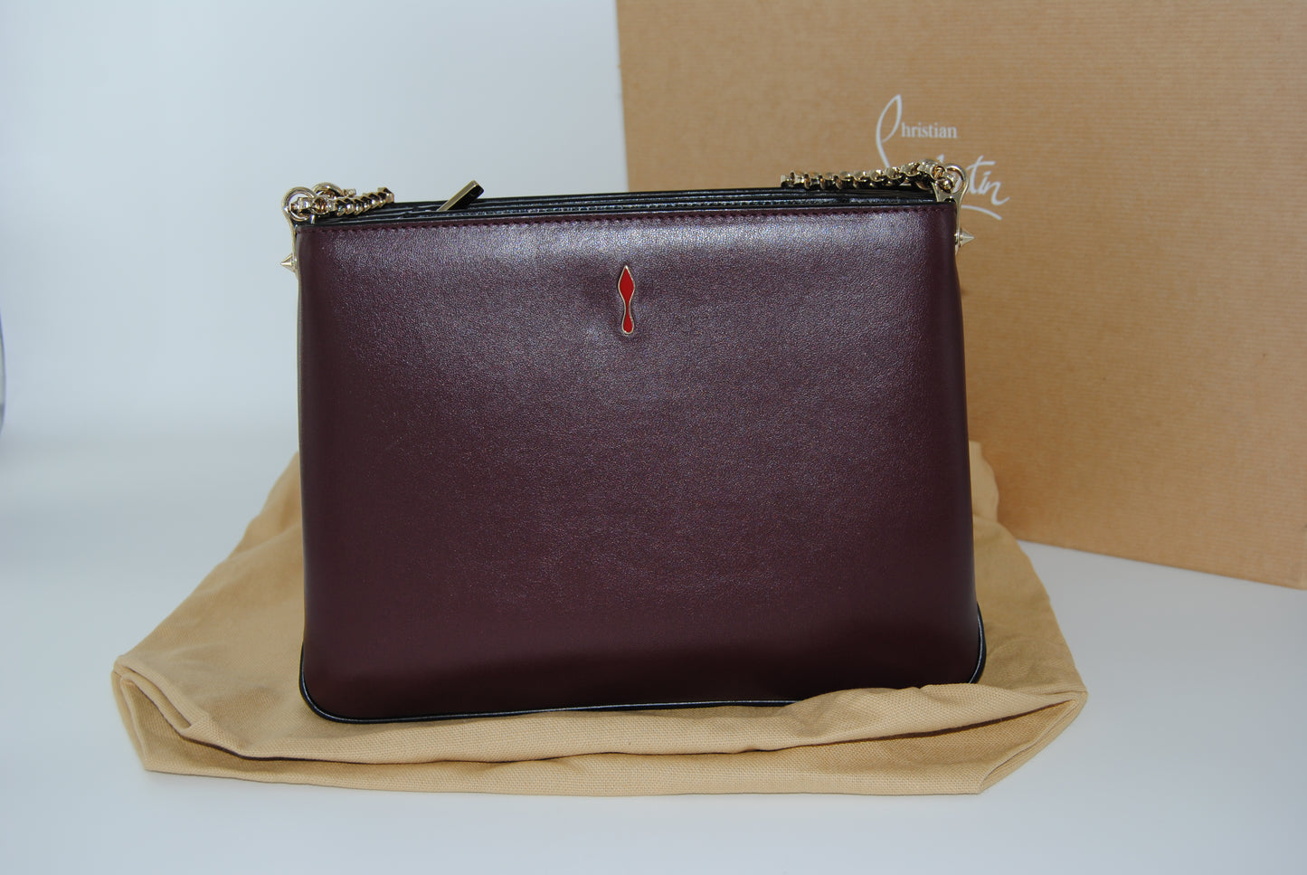 Christian Louboutin Large Trilubi Spikes Suede & Leather Bag Multicolor