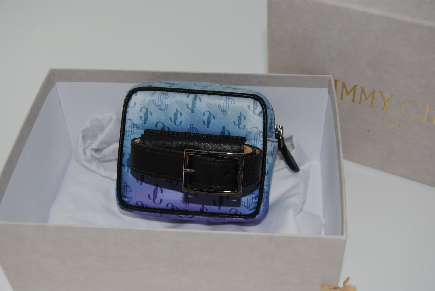 Jimmy Choo Monogram Wrist Bag Blue