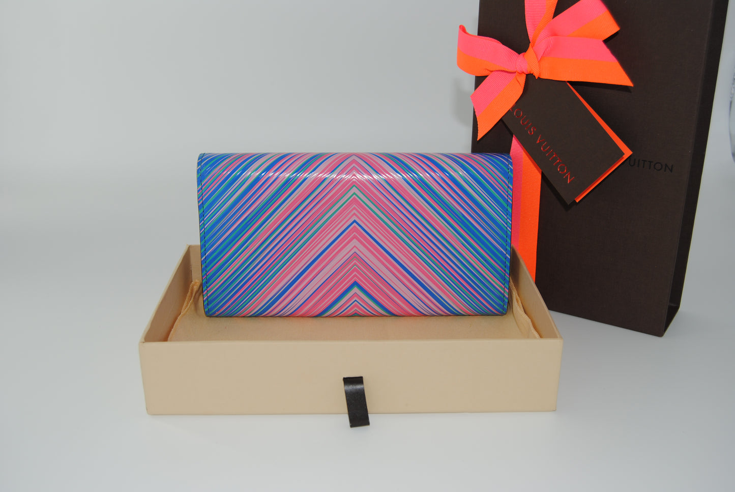Louis Vuitton Epi Tropical Felicie Sarah Wallet Blue Rose