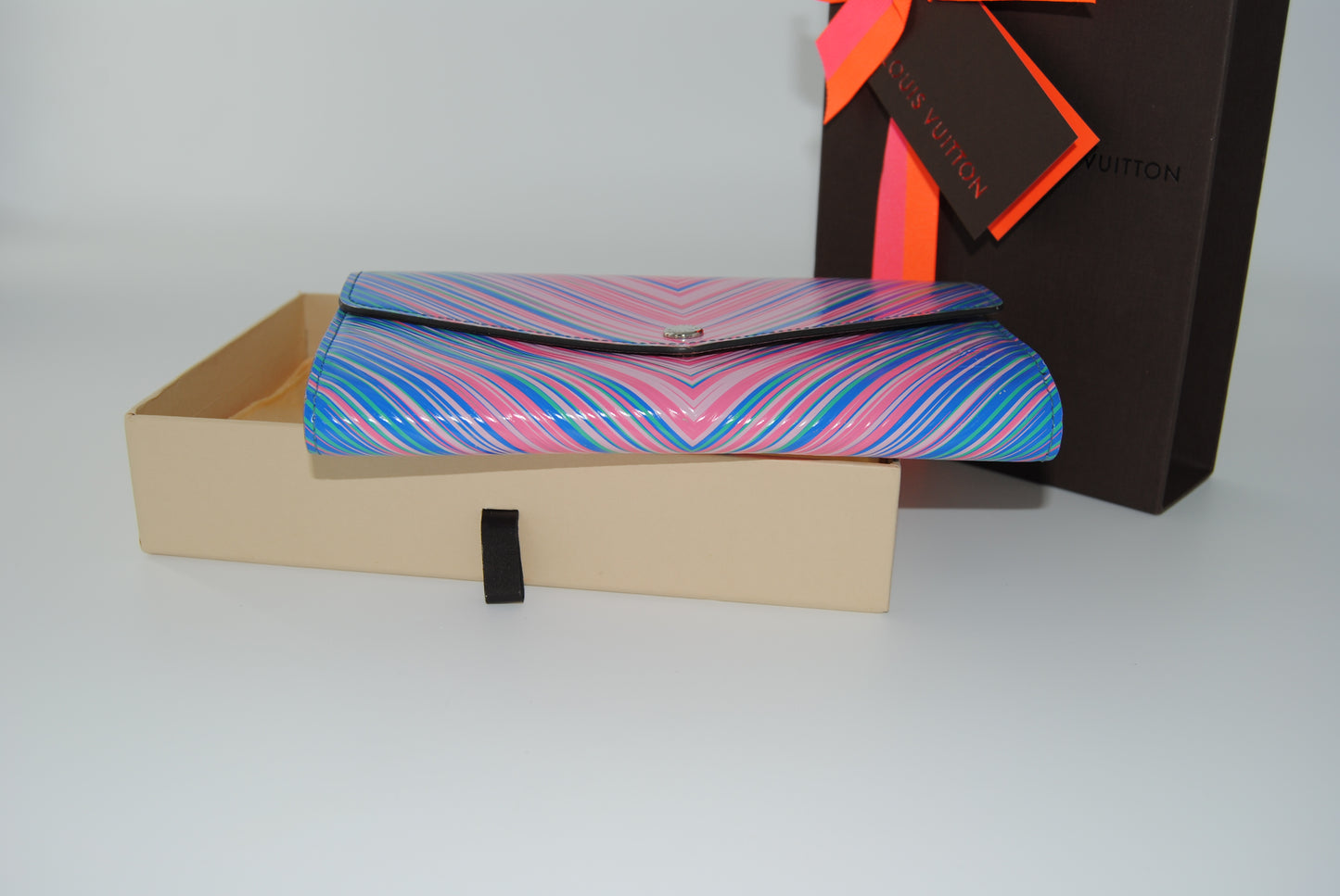 Louis Vuitton Epi Tropical Felicie Sarah Wallet Blue Rose