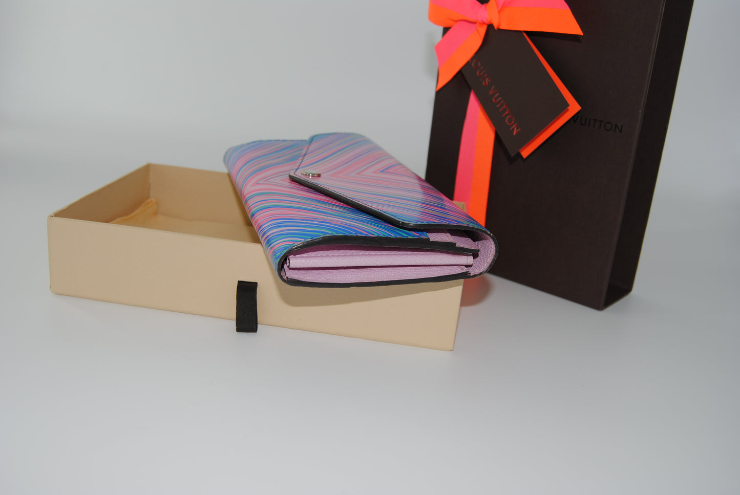 Louis Vuitton Epi Tropical Felicie Sarah Wallet Blue Rose