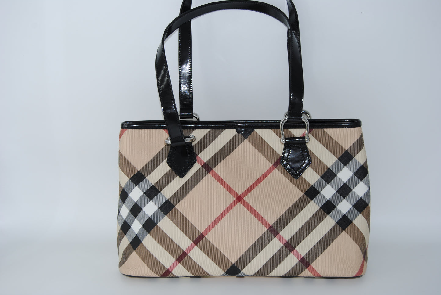 Burberry Black/Beige Nova Check Coated Canvas Handbag