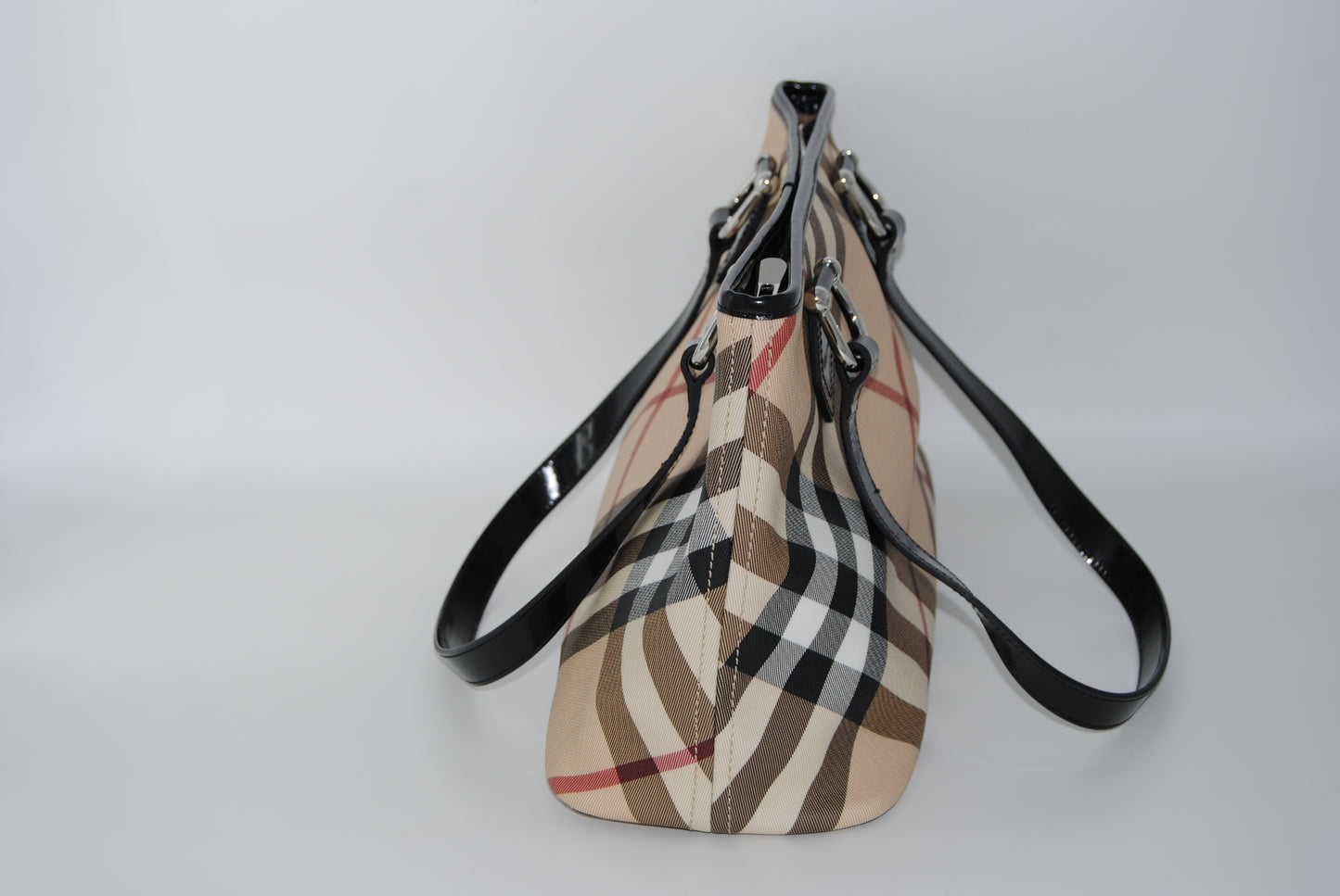 Burberry Black/Beige Nova Check Coated Canvas Handbag