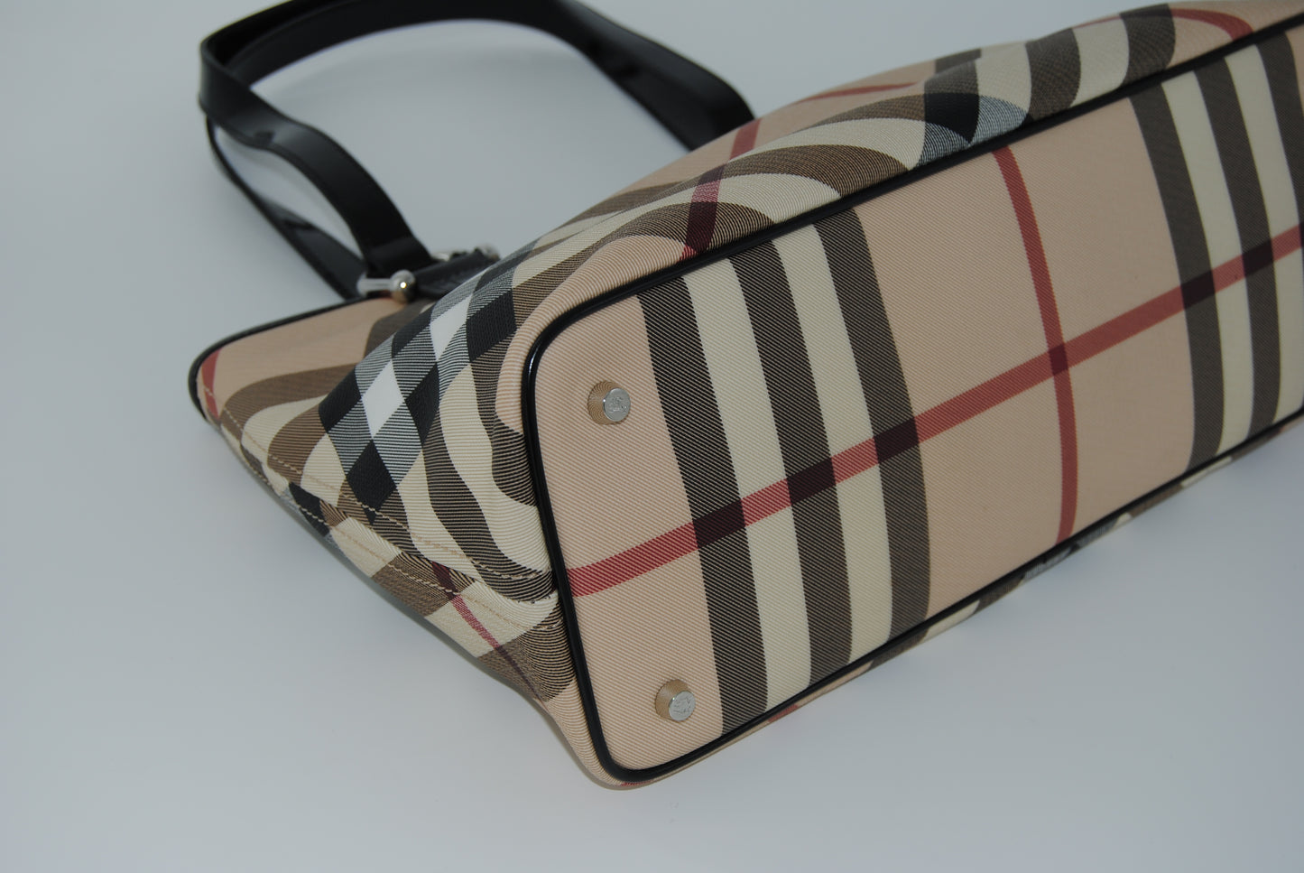 Burberry Black/Beige Nova Check Coated Canvas Handbag