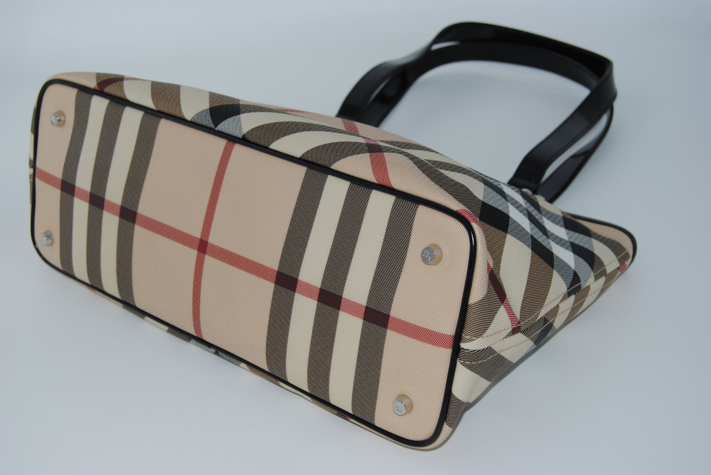 Burberry Black/Beige Nova Check Coated Canvas Handbag
