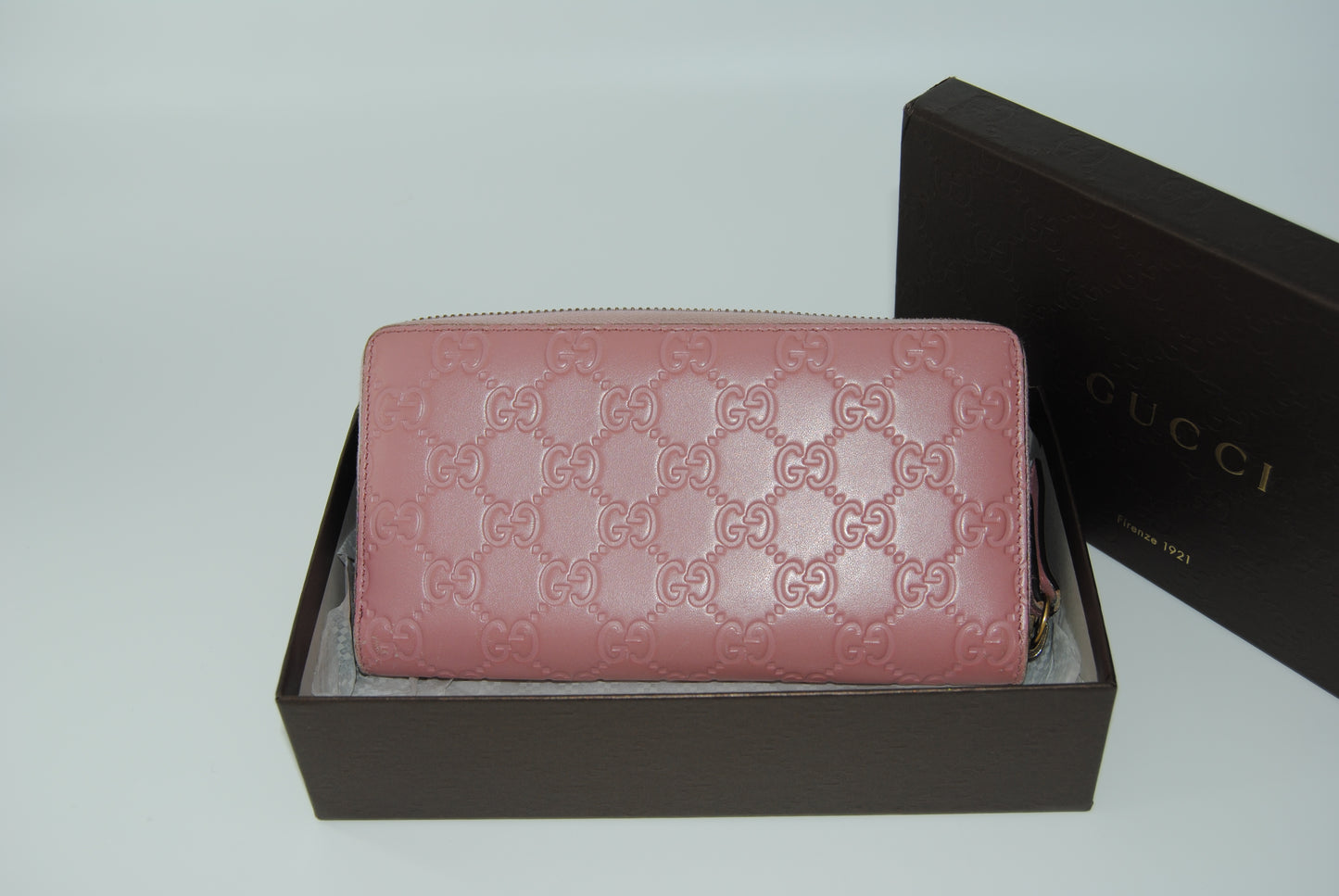 Gucci Zip Around Wallet Pink Cherry