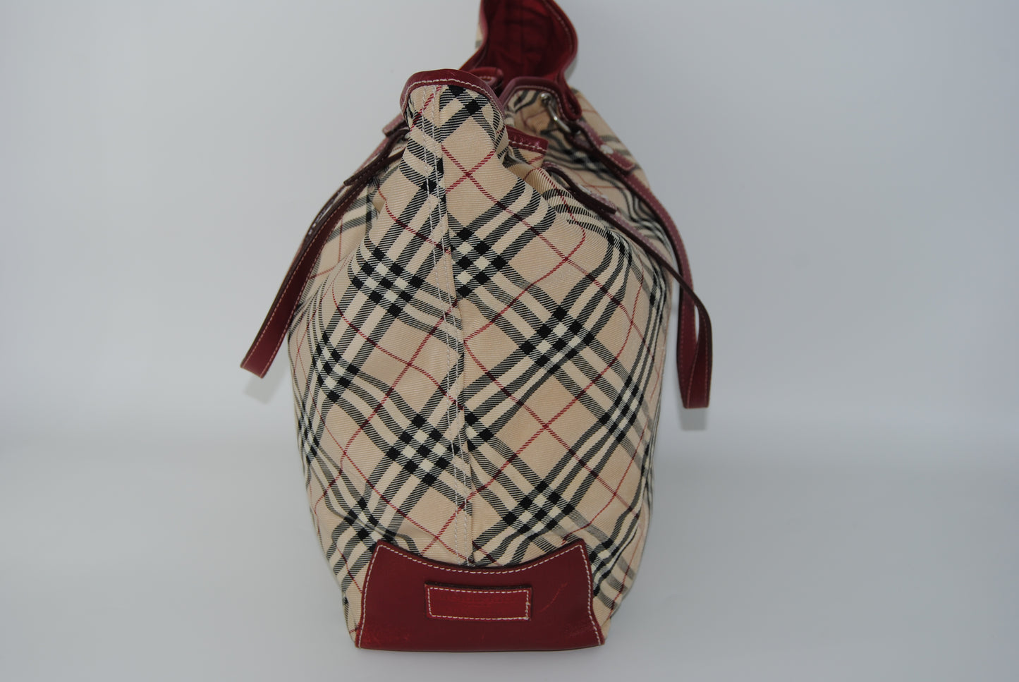 Burberry Nova Check Canvas handle Red Tote Bag