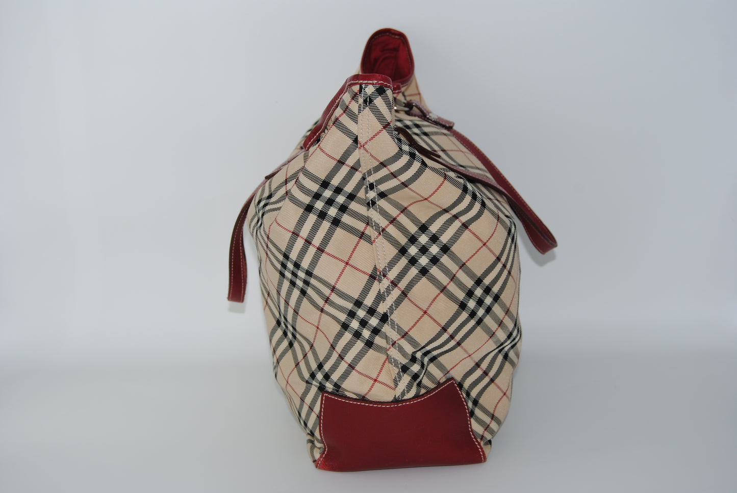 Burberry Nova Check Canvas handle Red Tote Bag