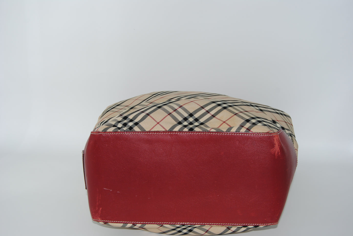 Burberry Nova Check Canvas handle Red Tote Bag